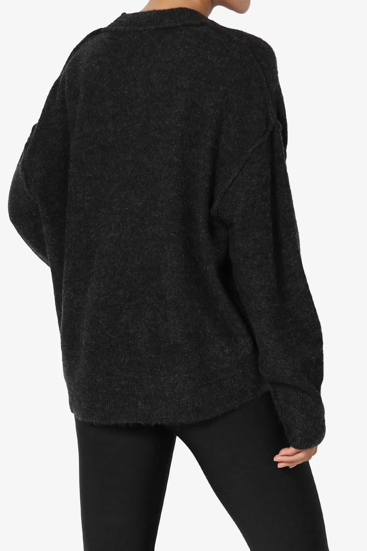 Taryn Loose Melange Knit Crop Cardigan