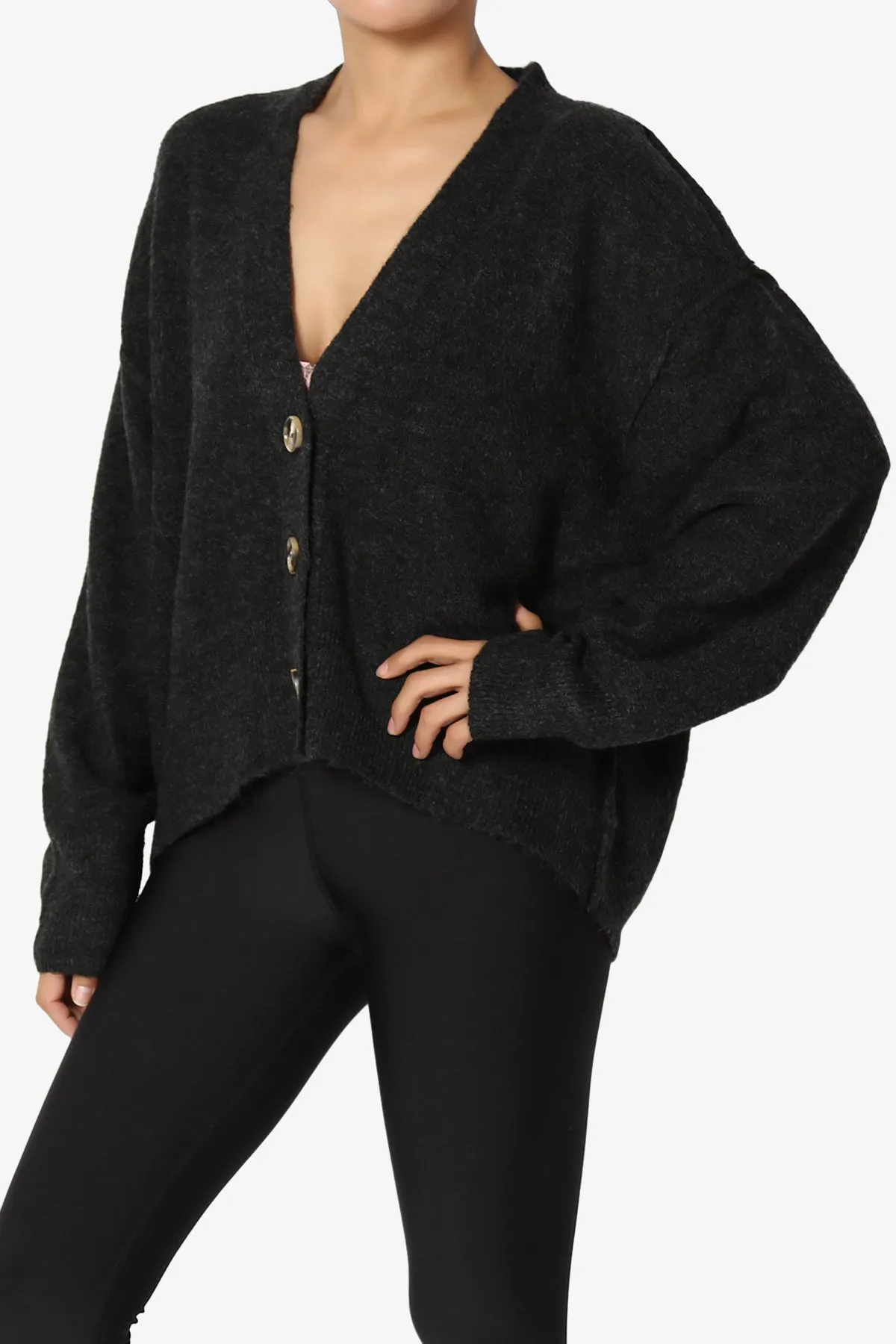 Taryn Loose Melange Knit Crop Cardigan