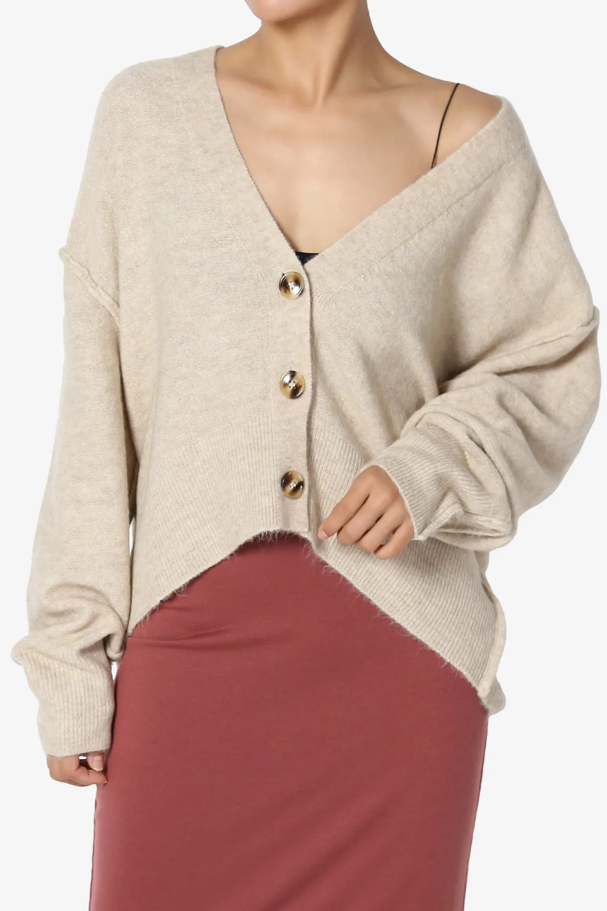 Taryn Loose Melange Knit Crop Cardigan