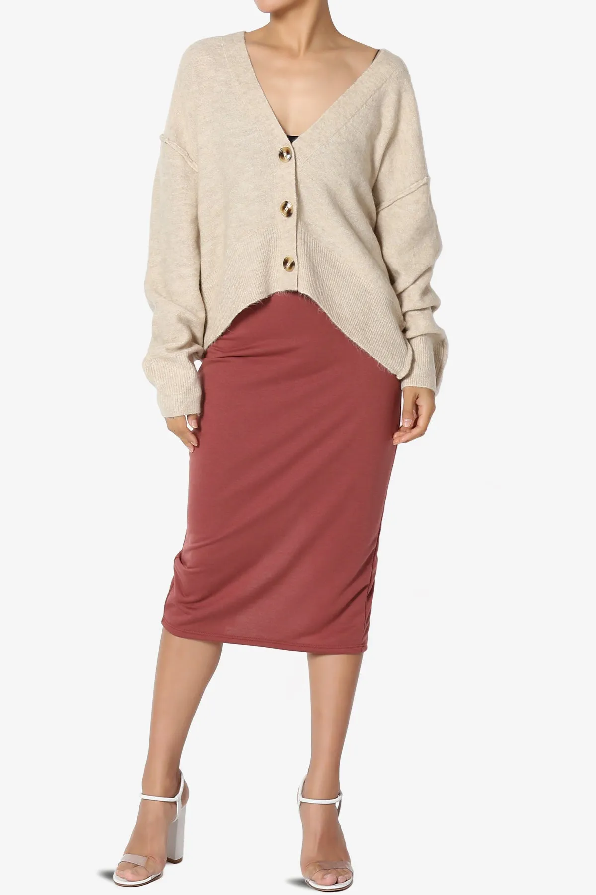 Taryn Loose Melange Knit Crop Cardigan