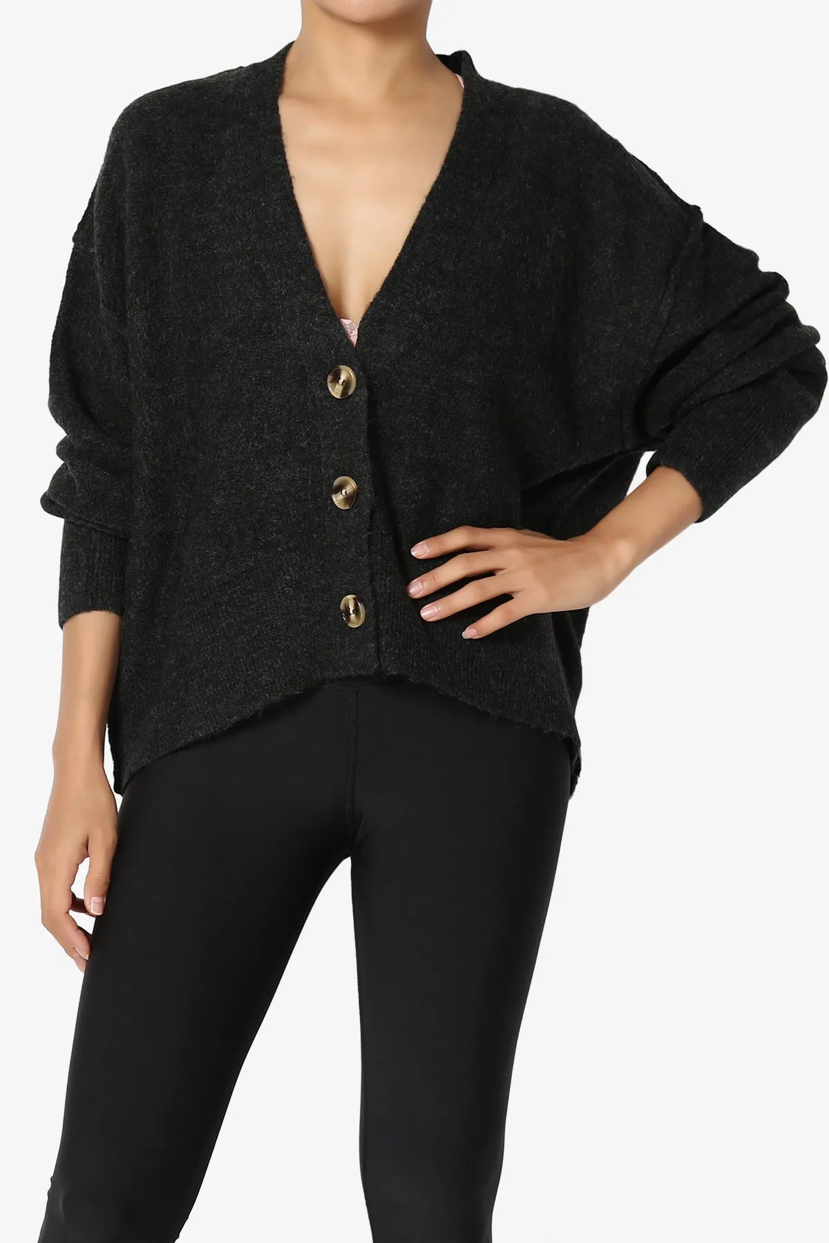 Taryn Loose Melange Knit Crop Cardigan