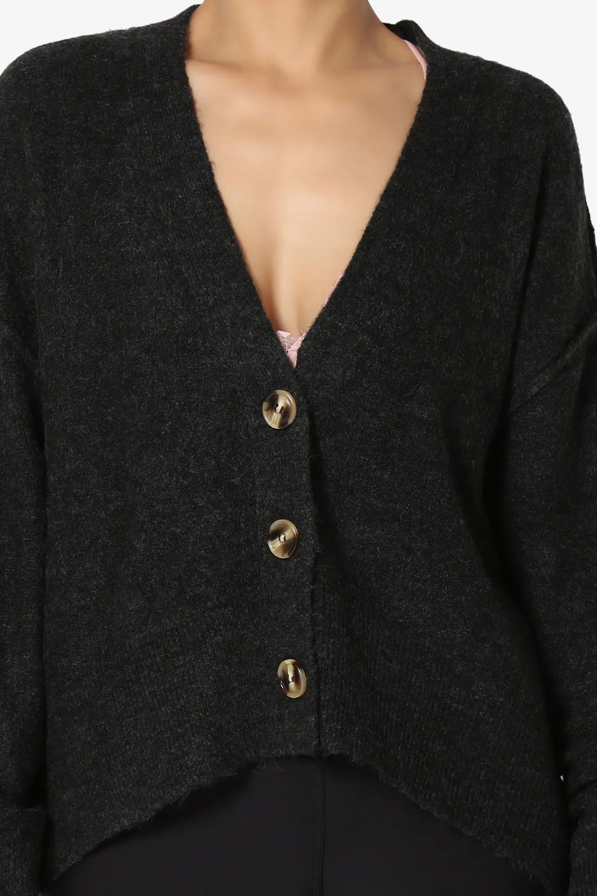 Taryn Loose Melange Knit Crop Cardigan