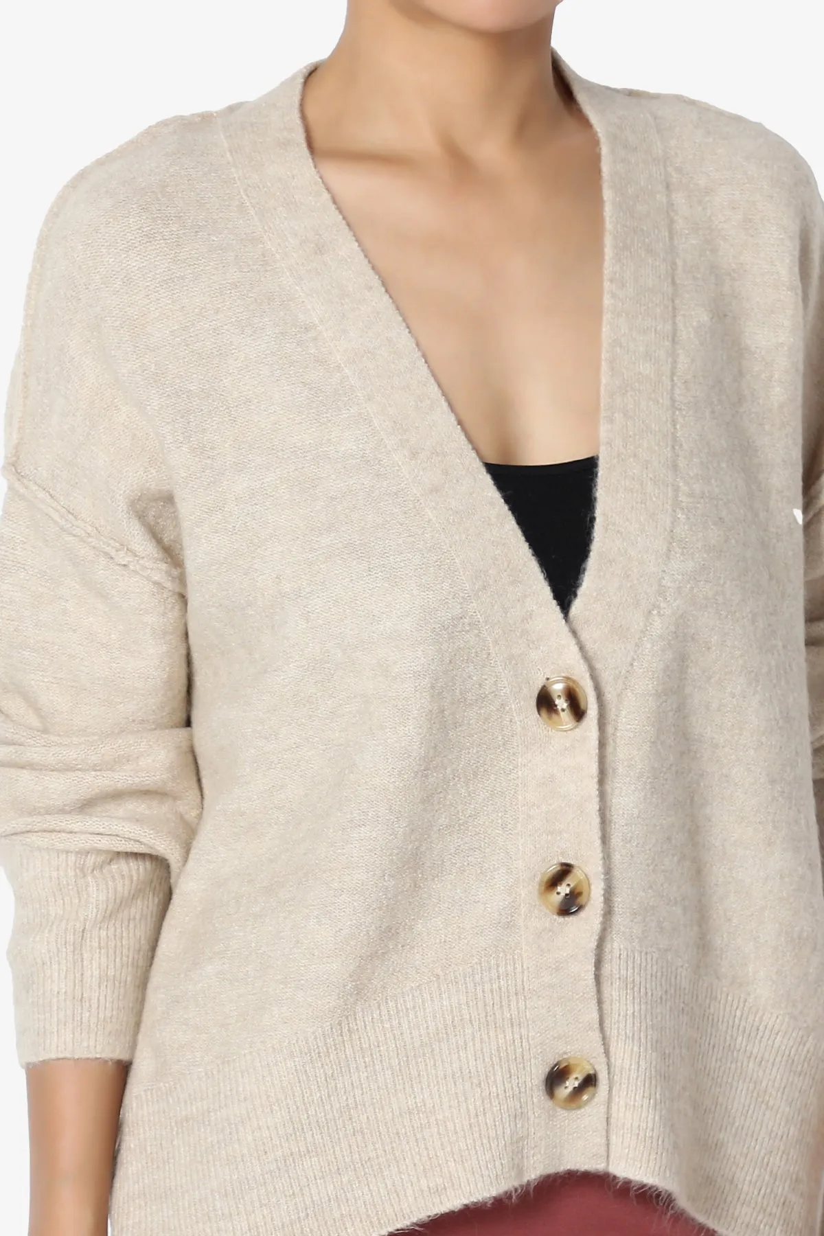 Taryn Loose Melange Knit Crop Cardigan