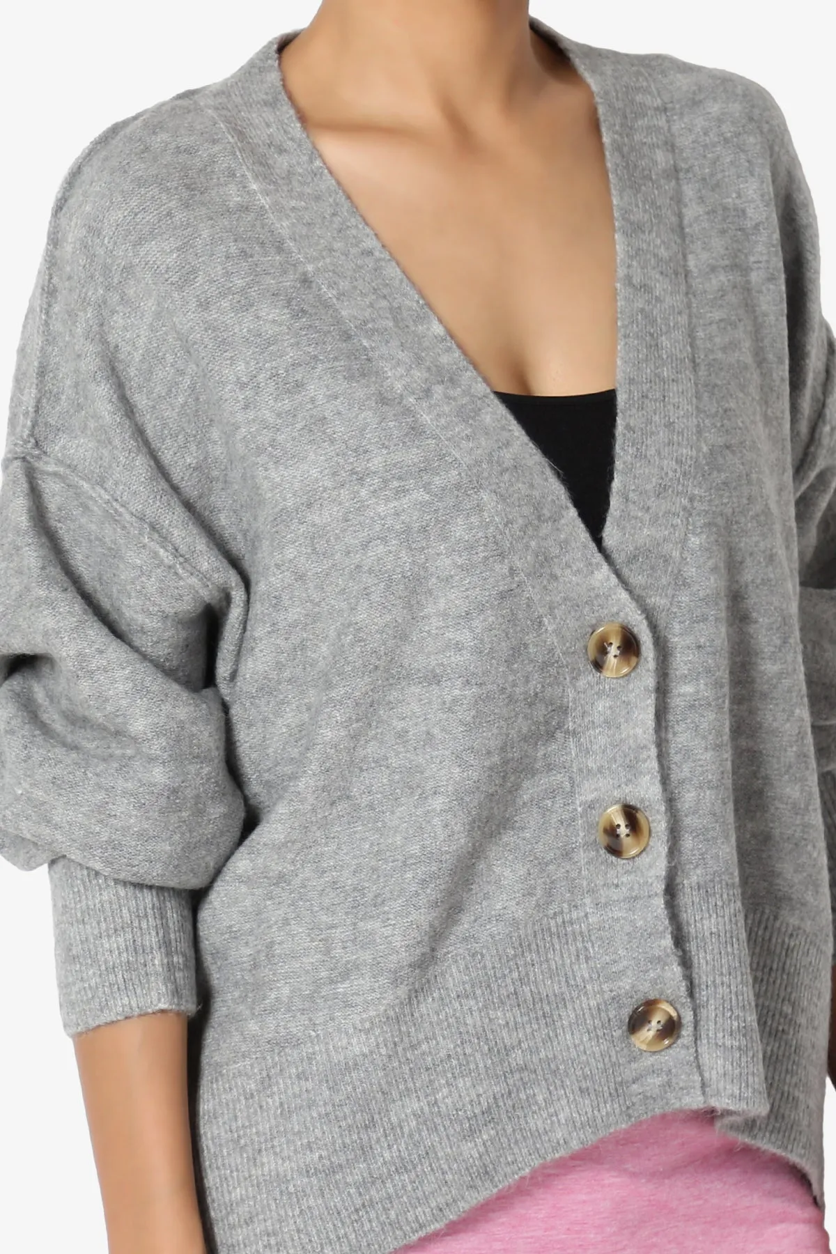 Taryn Loose Melange Knit Crop Cardigan