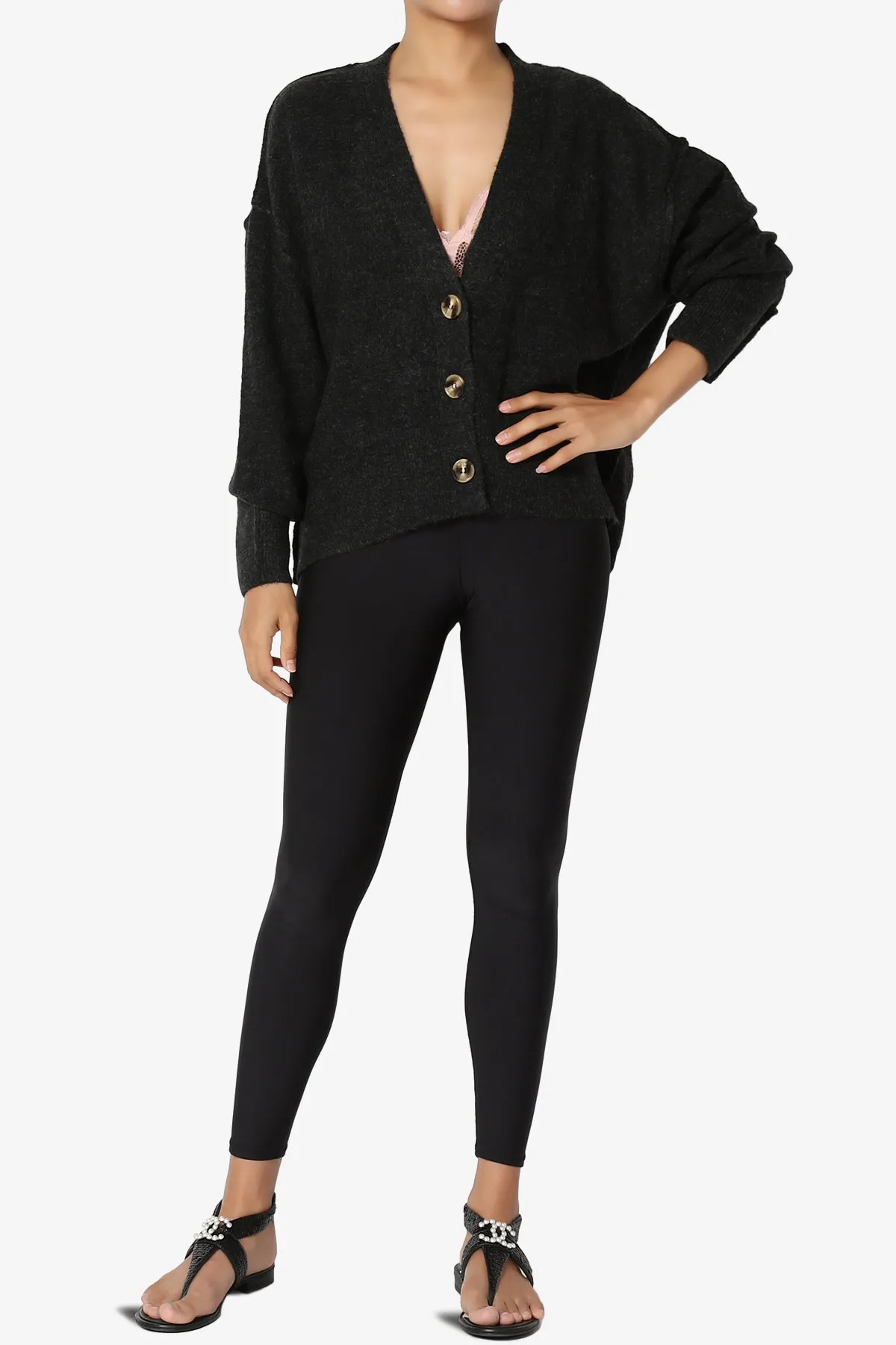 Taryn Loose Melange Knit Crop Cardigan