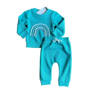 Teal Rainbow Lounge Outfit