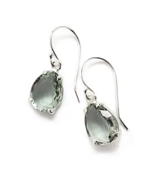 Teardrop Earrings in Light Green Quartz