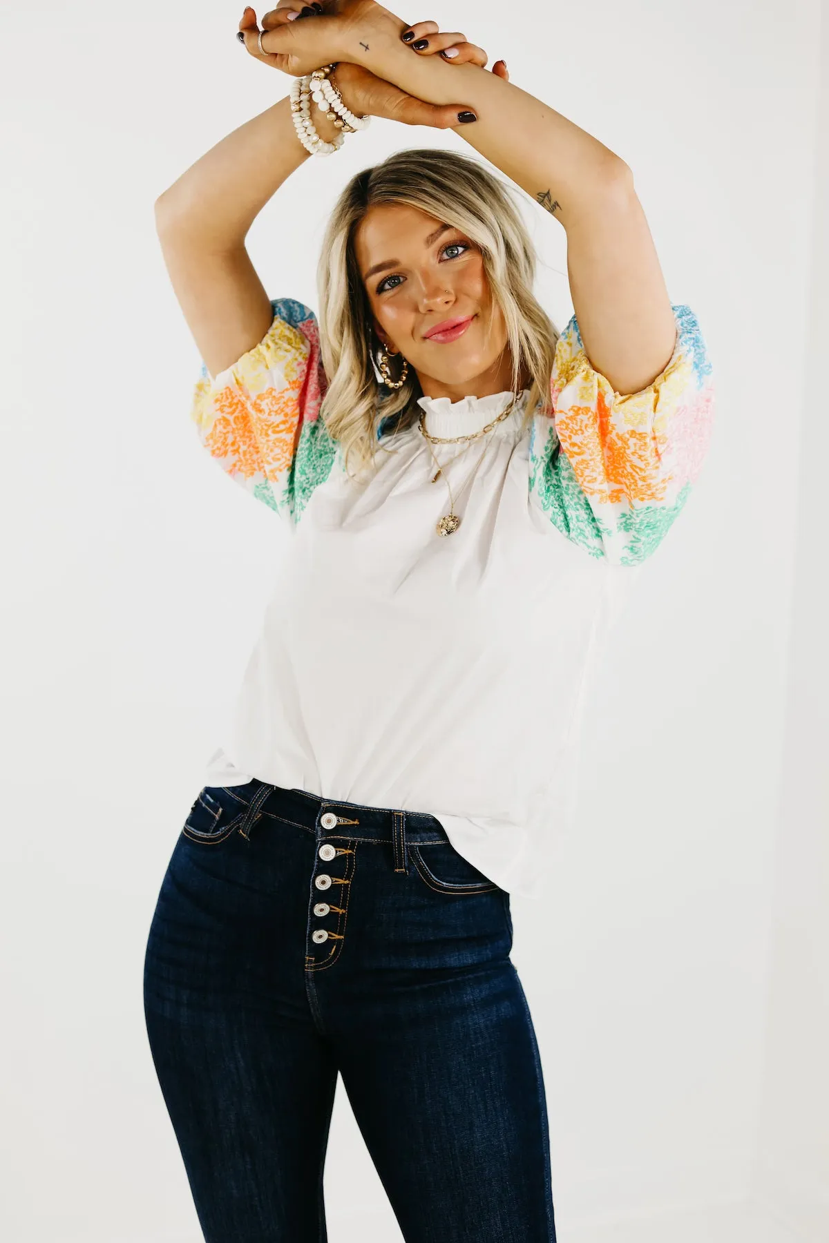 The Journey Embroidered Balloon Sleeve Blouse - FINAL SALE