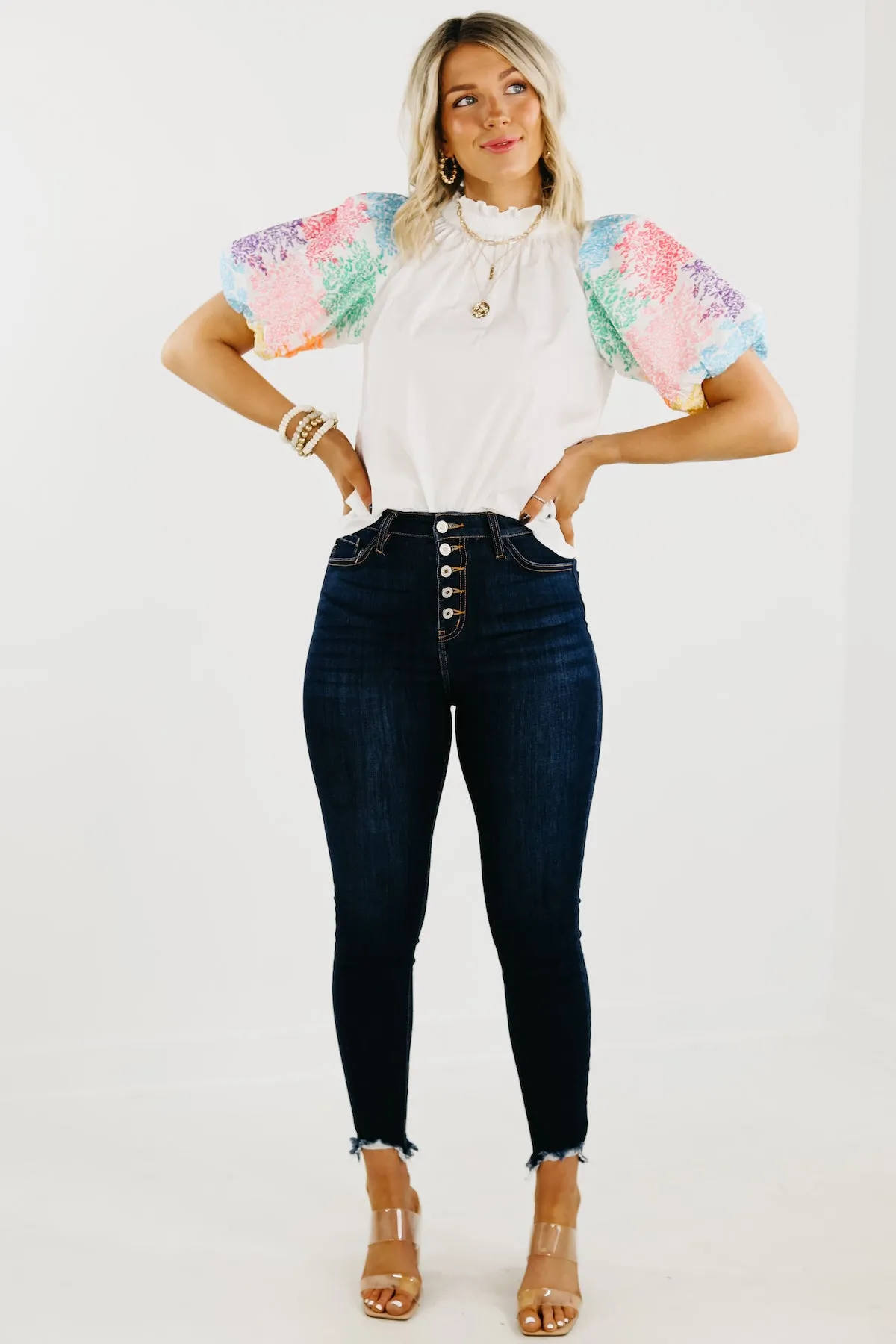 The Journey Embroidered Balloon Sleeve Blouse - FINAL SALE