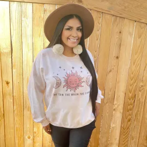 The Sun The Moon The Stars- Celestial Earth Tones Tie Dye Sweatshirt