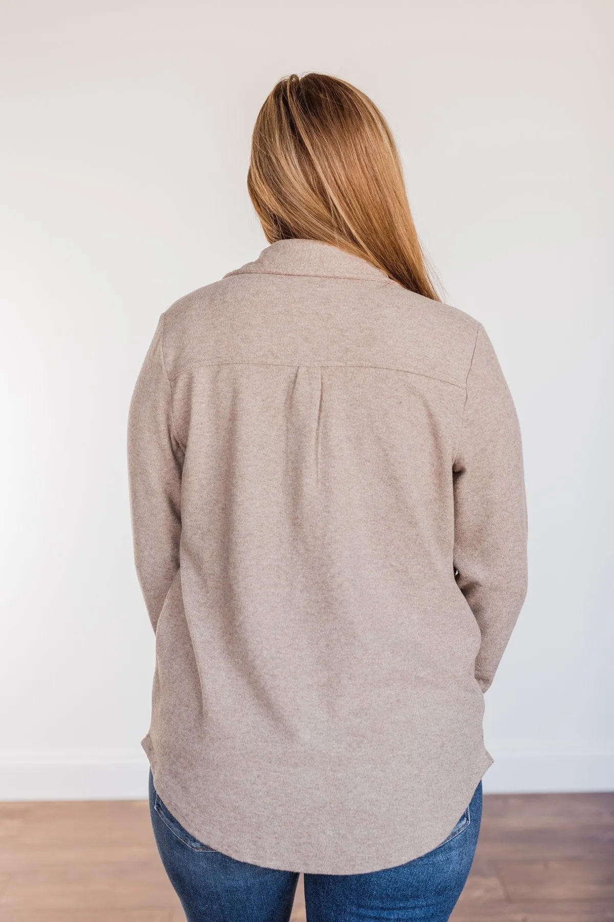 Thread & Supply Free Falling Lightweight Button Down Jacket- Taupe