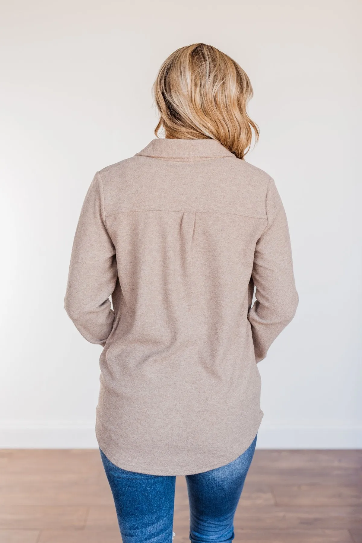 Thread & Supply Free Falling Lightweight Button Down Jacket- Taupe