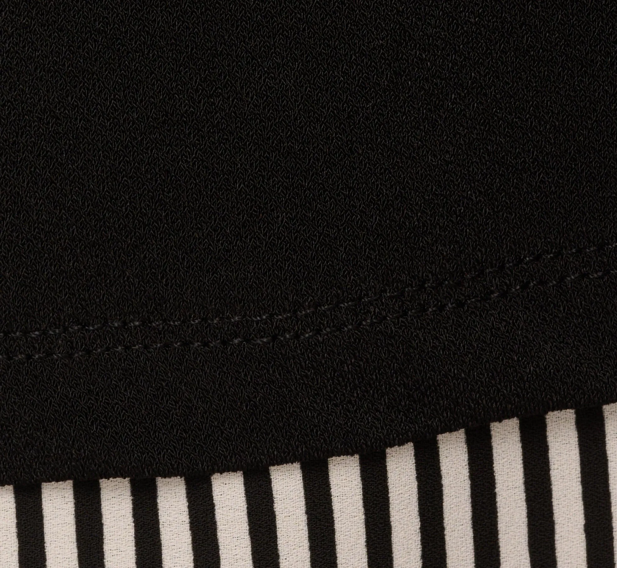 Three Quarter Sleeve Sweater With Button Down Accents In Blackw Black Ivorysmall Stripe