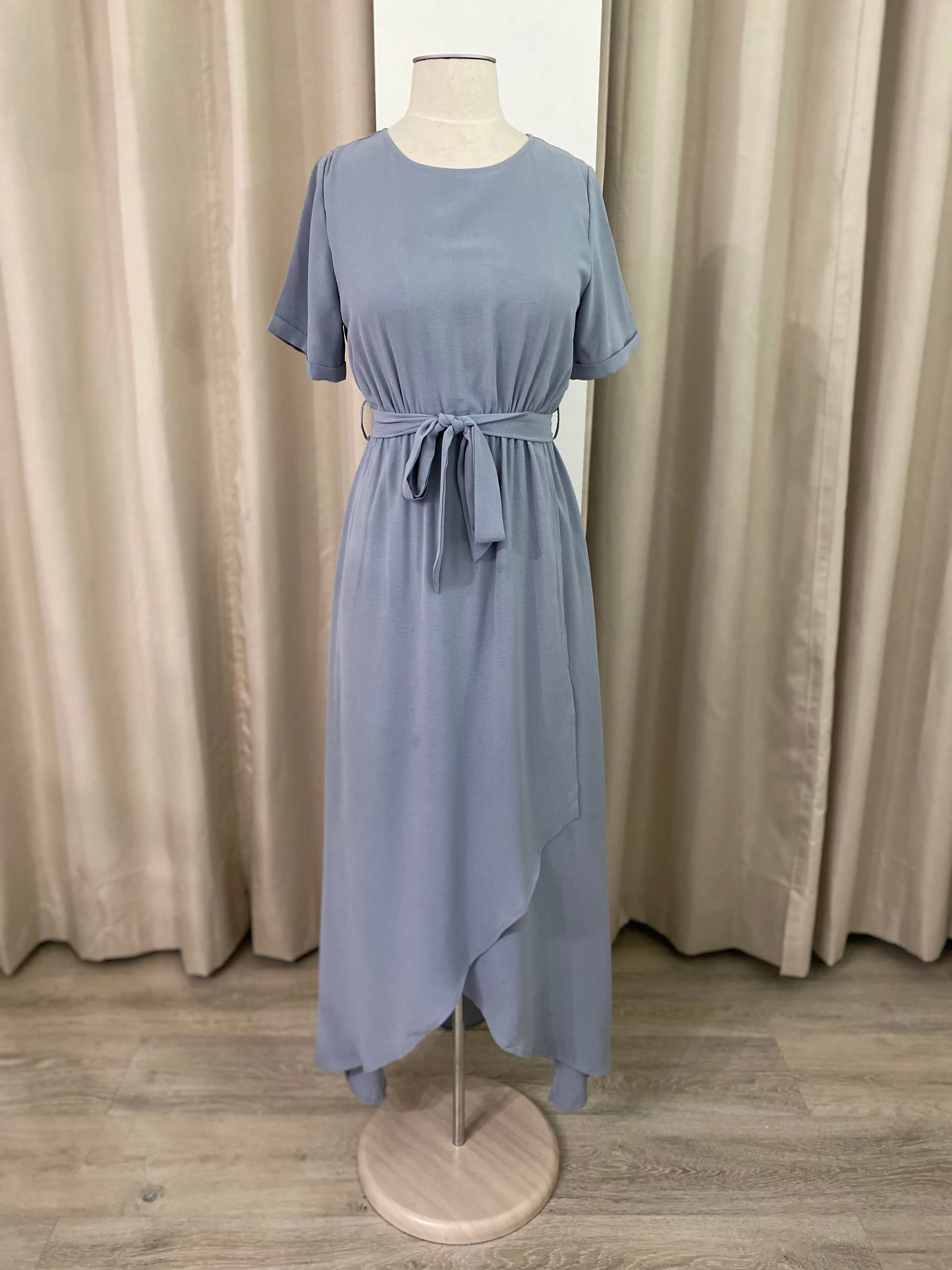 Tie Belt Over Wrap Dress