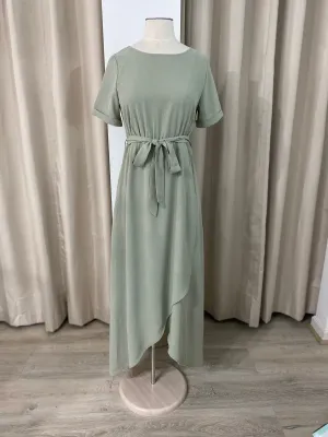 Tie Belt Over Wrap Dress