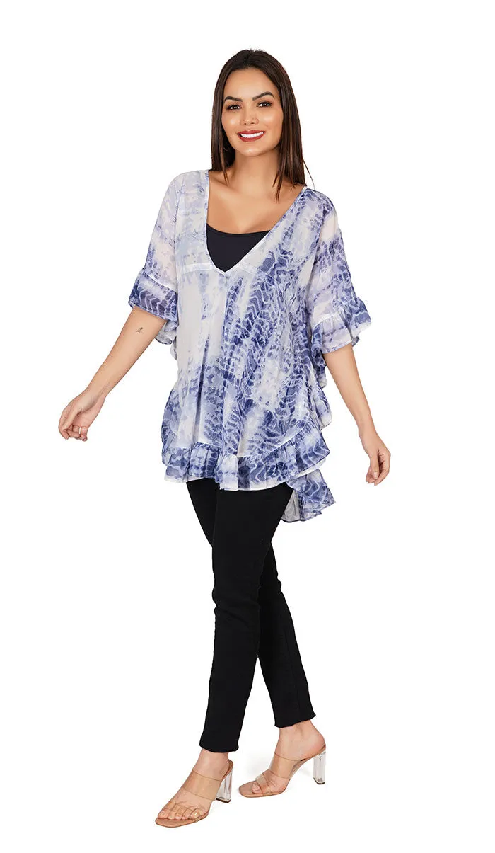 Tie-Dye Kaftan Style Top/Swimsuit Cover Up Beach Dress