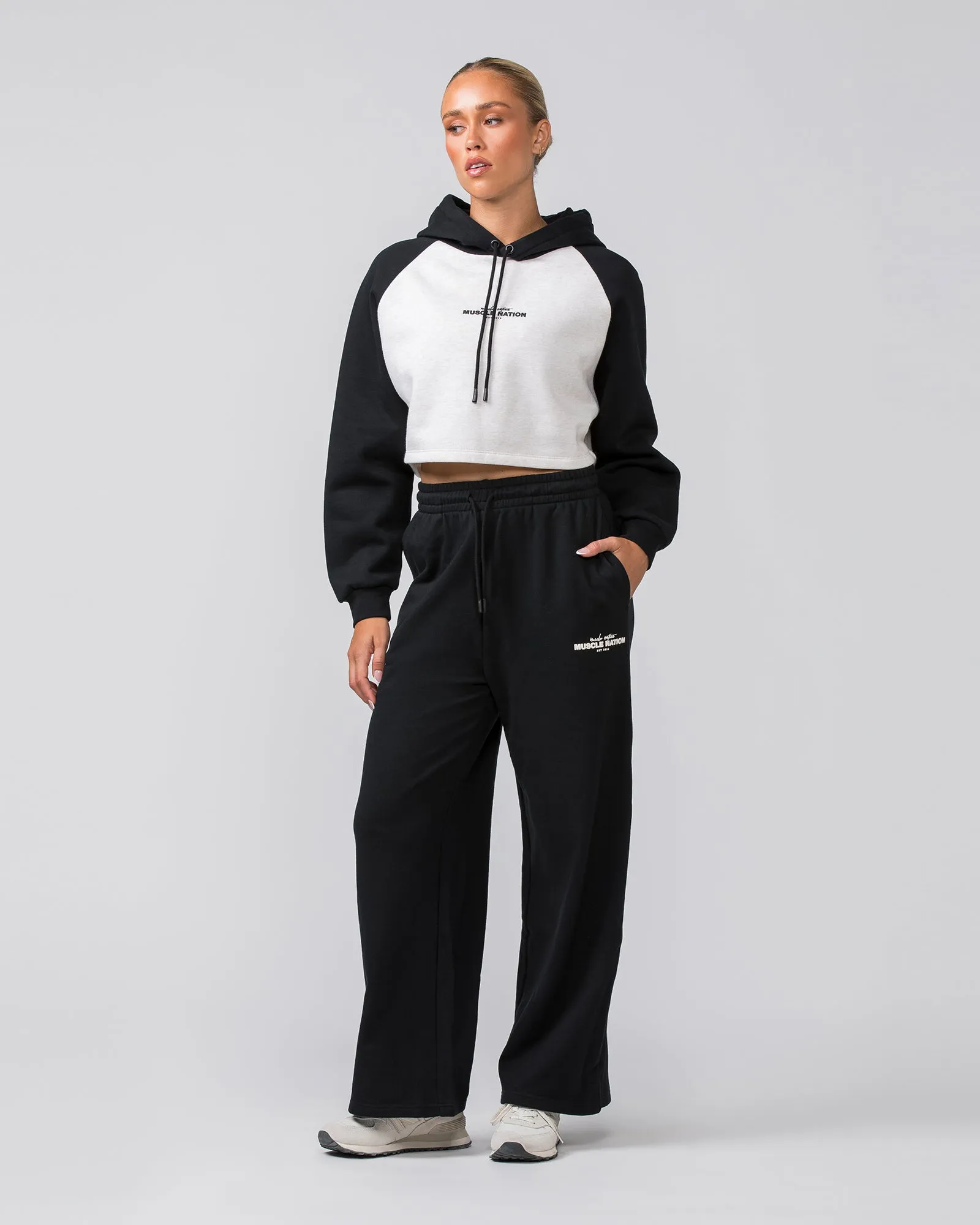 Timeless Wide Leg Trackies - Black