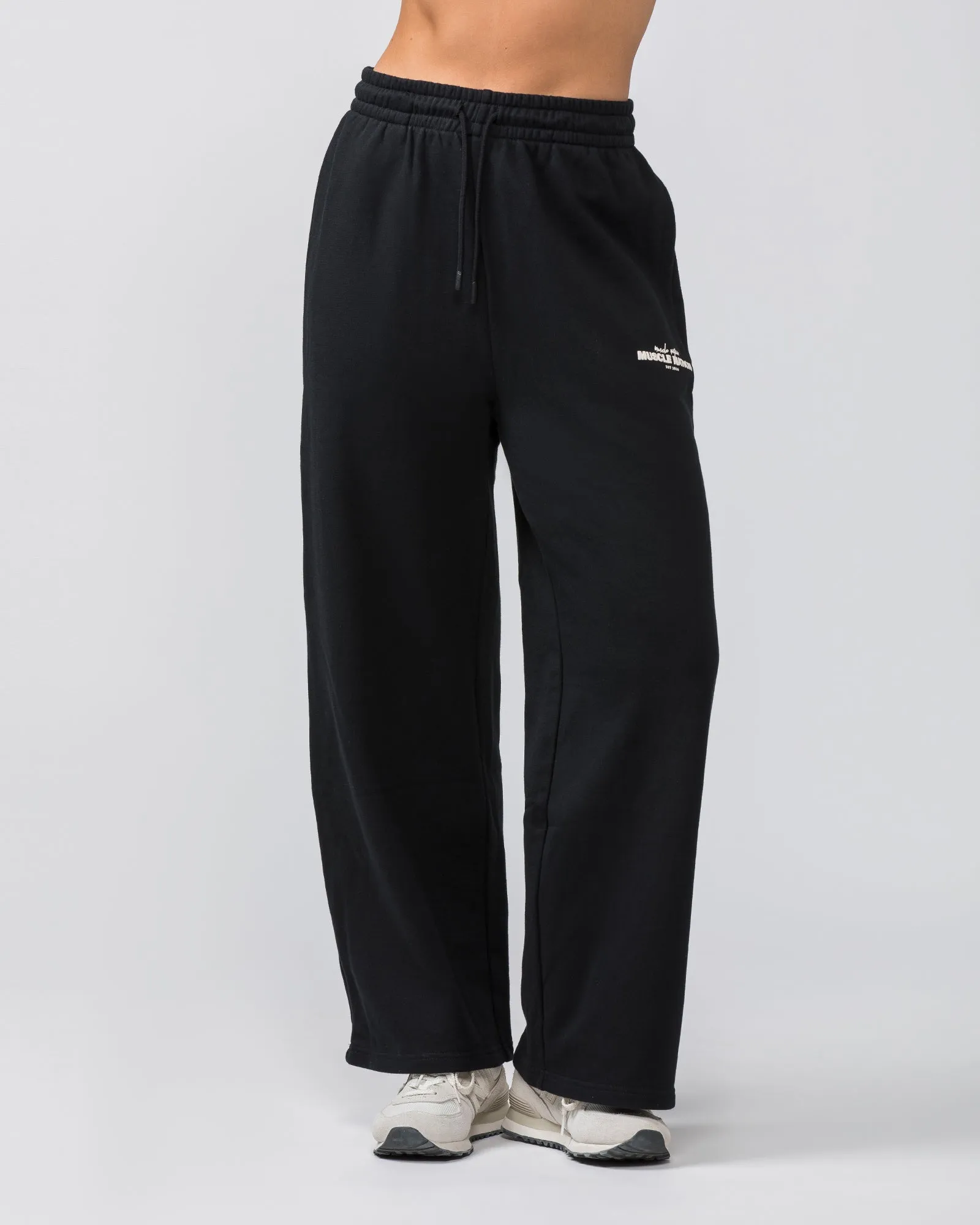Timeless Wide Leg Trackies - Black