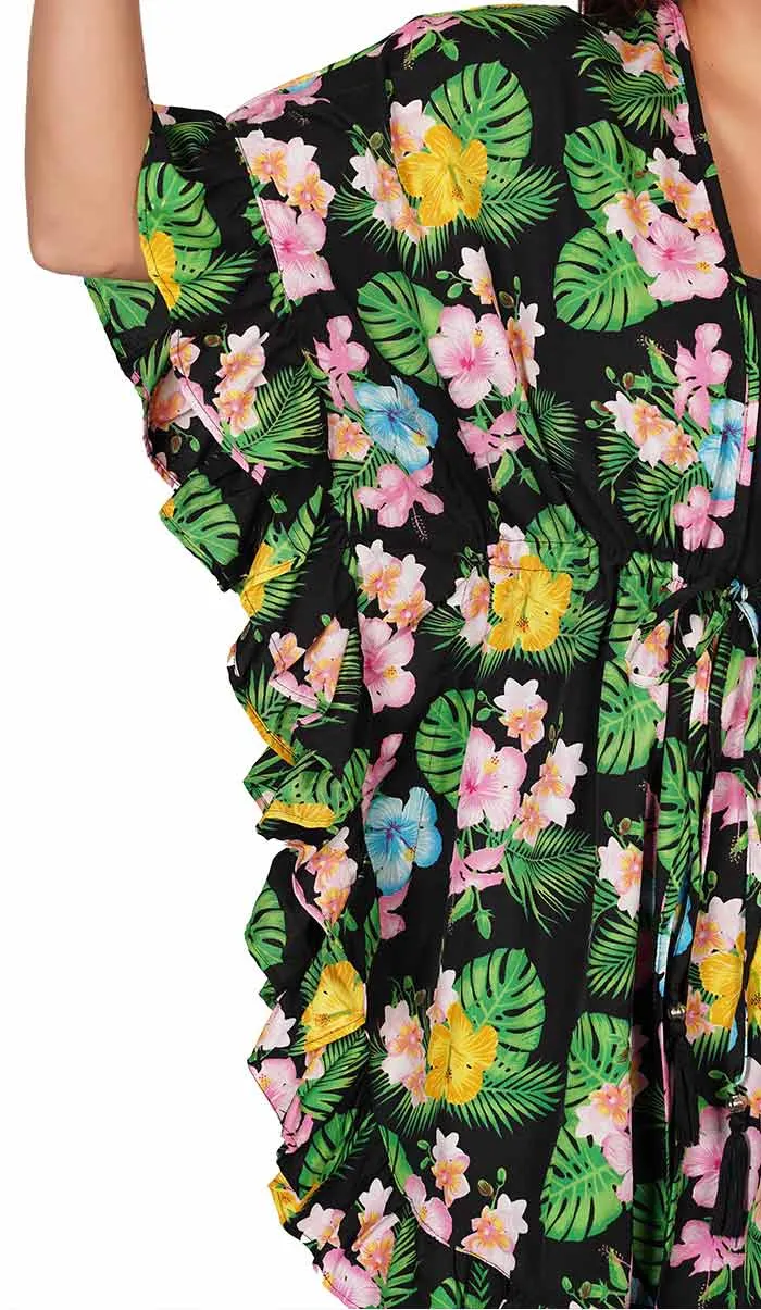 Tropical Print | Kaftan Style Coverup Beach Dress