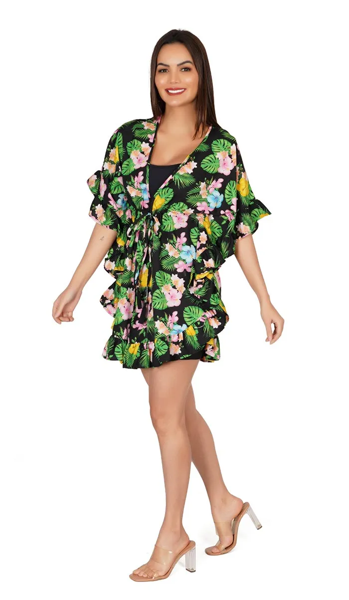 Tropical Print | Kaftan Style Coverup Beach Dress