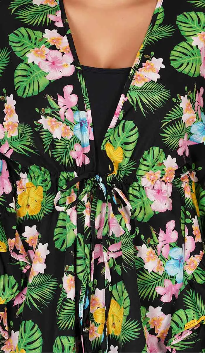 Tropical Print | Kaftan Style Coverup Beach Dress
