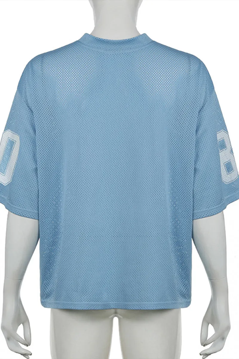 TS3421 Sporty Number T-shirt Top