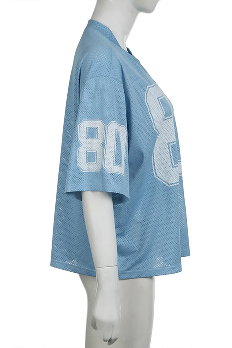 TS3421 Sporty Number T-shirt Top