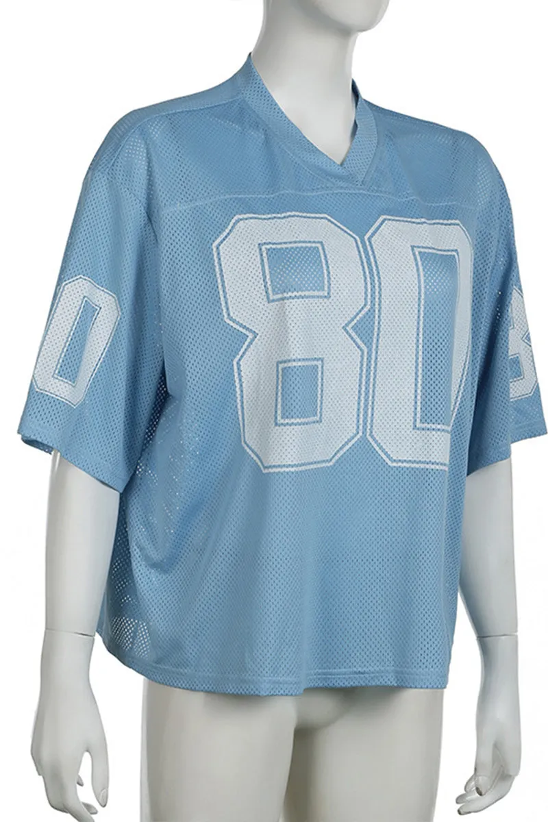 TS3421 Sporty Number T-shirt Top
