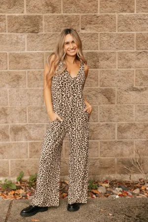 Tuesday Wide Leg Romper in Leopard