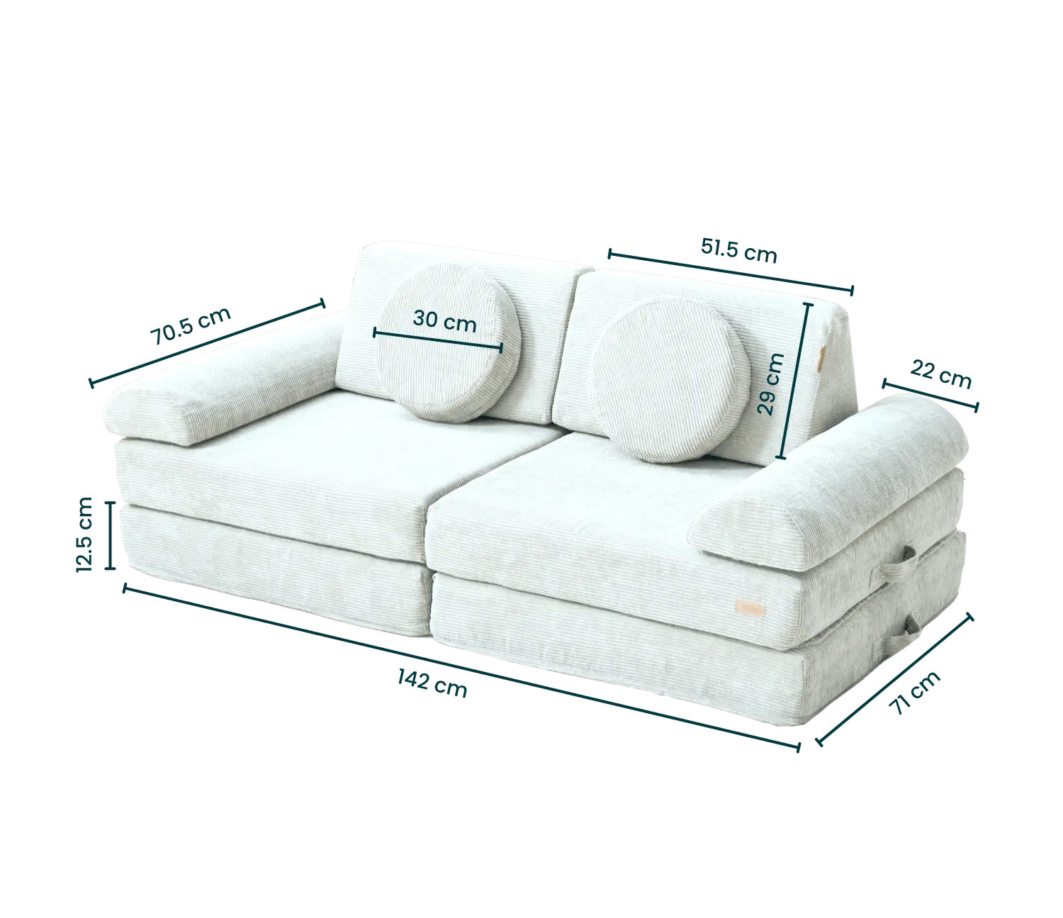Tutti Bambini Playrama Montessori Kids Play  Sofa - Sea Mist