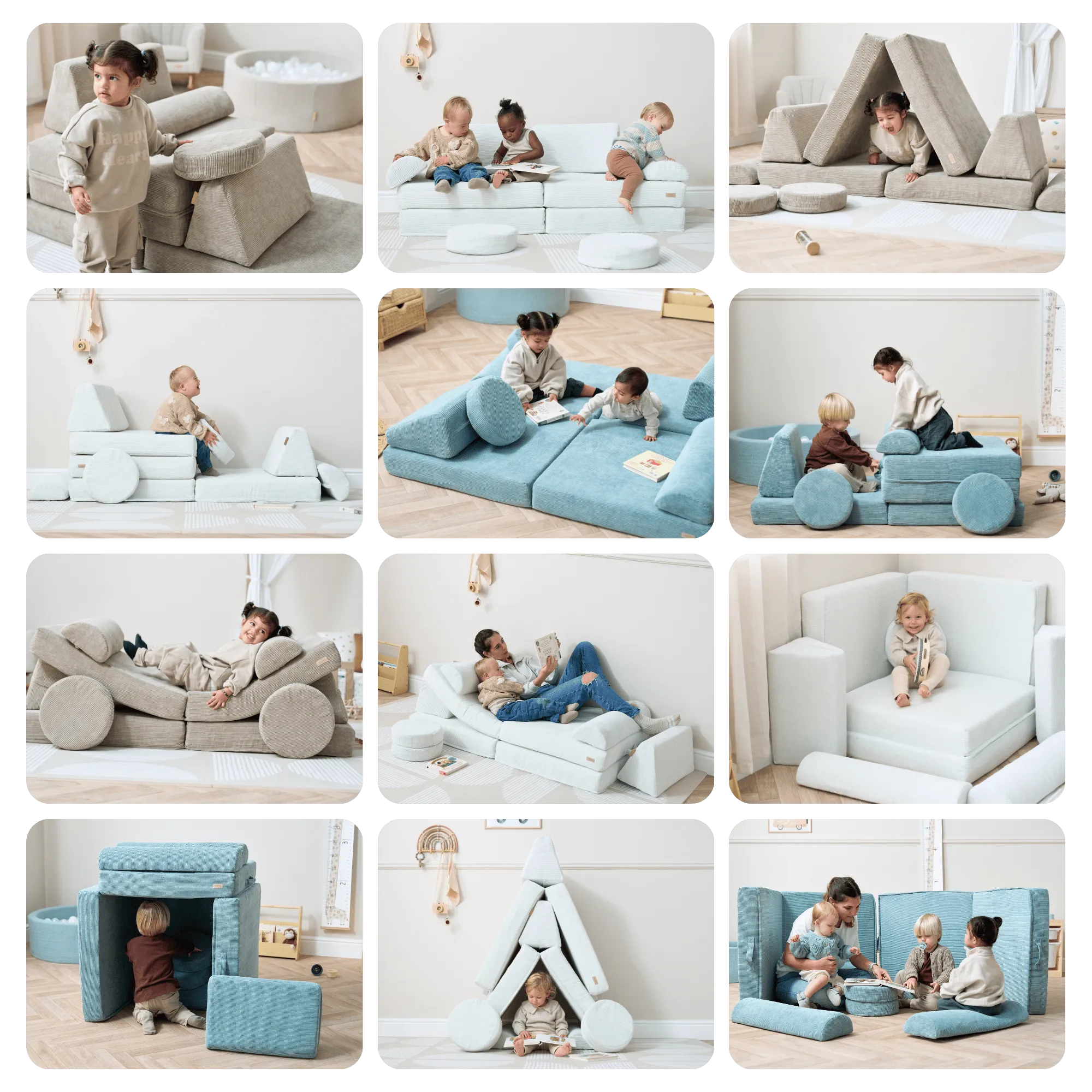 Tutti Bambini Playrama Montessori Kids Play  Sofa - Sea Mist
