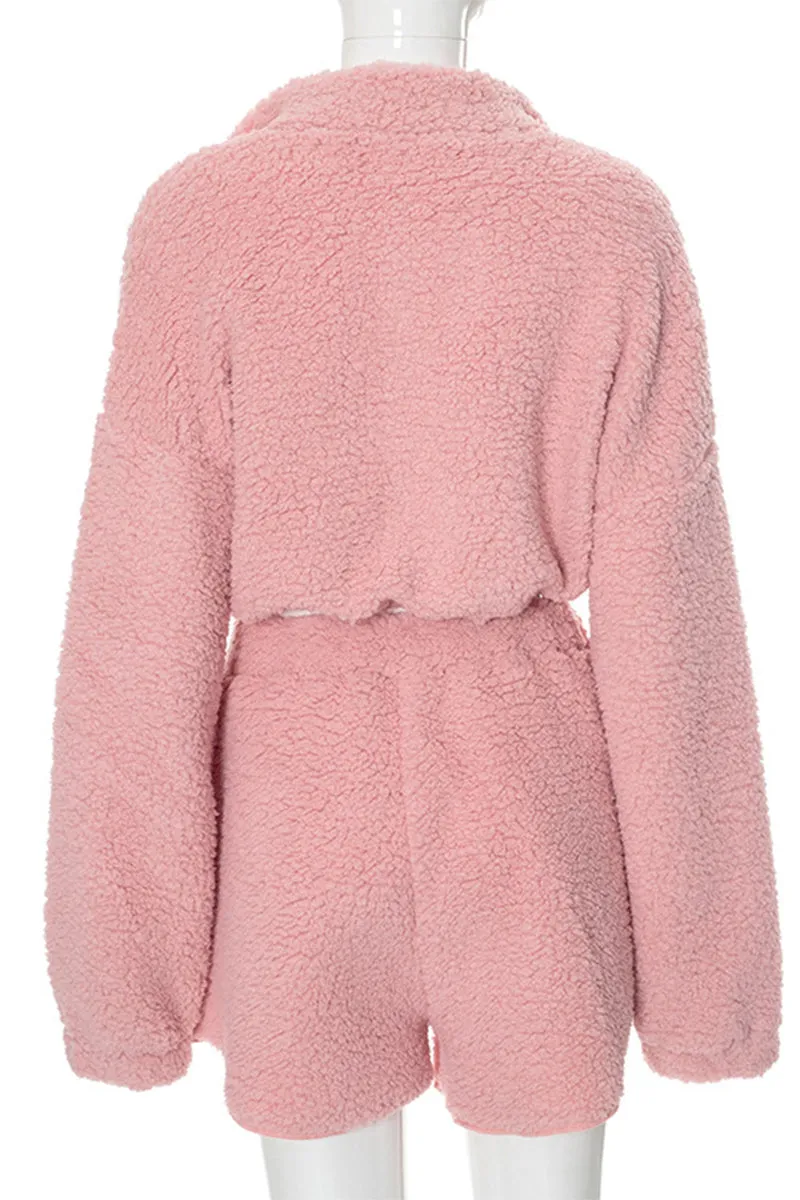 US3161 Fleece Jacket and Shorts Set