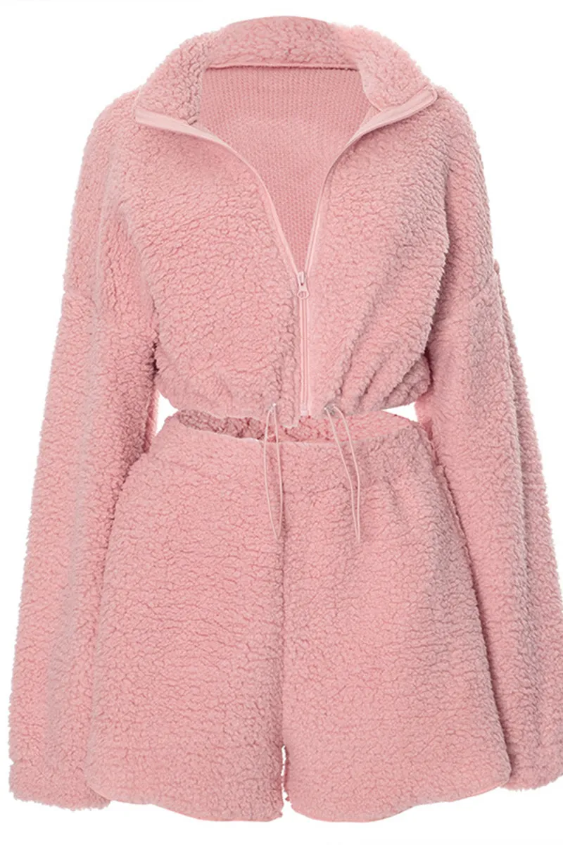 US3161 Fleece Jacket and Shorts Set