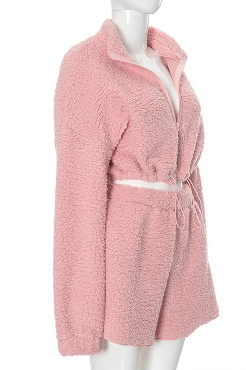 US3161 Fleece Jacket and Shorts Set