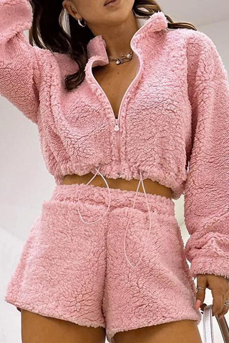 US3161 Fleece Jacket and Shorts Set