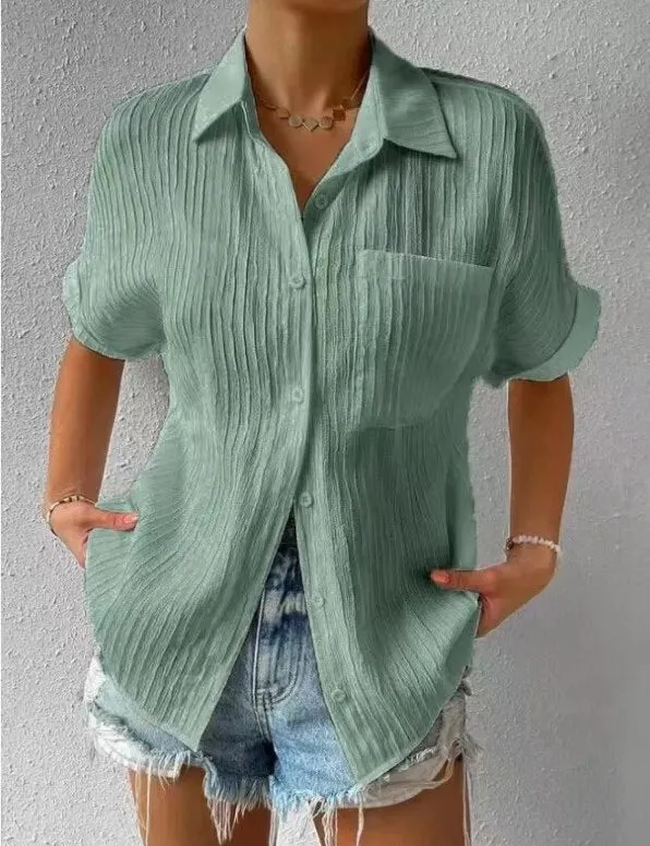 Valeria – Lightweight Pleated Women's Shirt