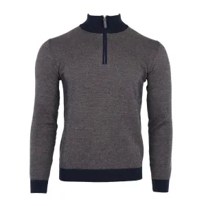 Vanise Quarter Zip Sweater in Navy/Brown