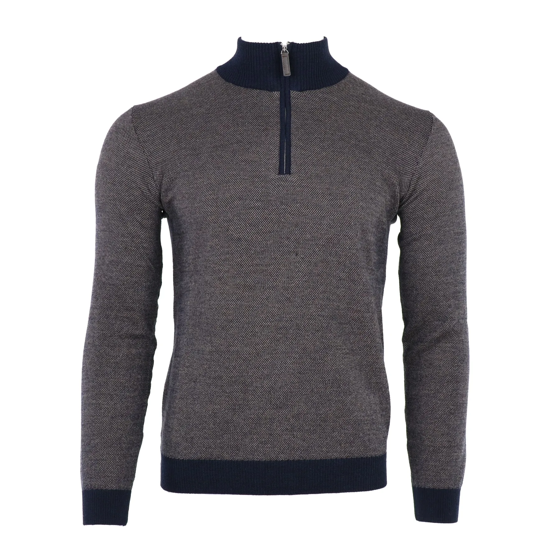 Vanise Quarter Zip Sweater in Navy/Brown