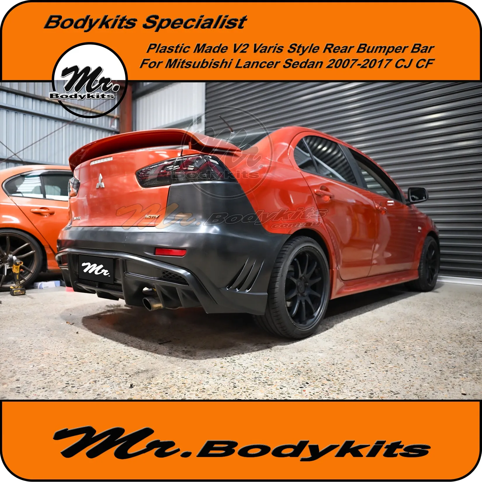 Varis V2 Style Rear Bumper For Mitsubishi Lancer Sedan 07-17 CJ / CF, Mr Bodykits