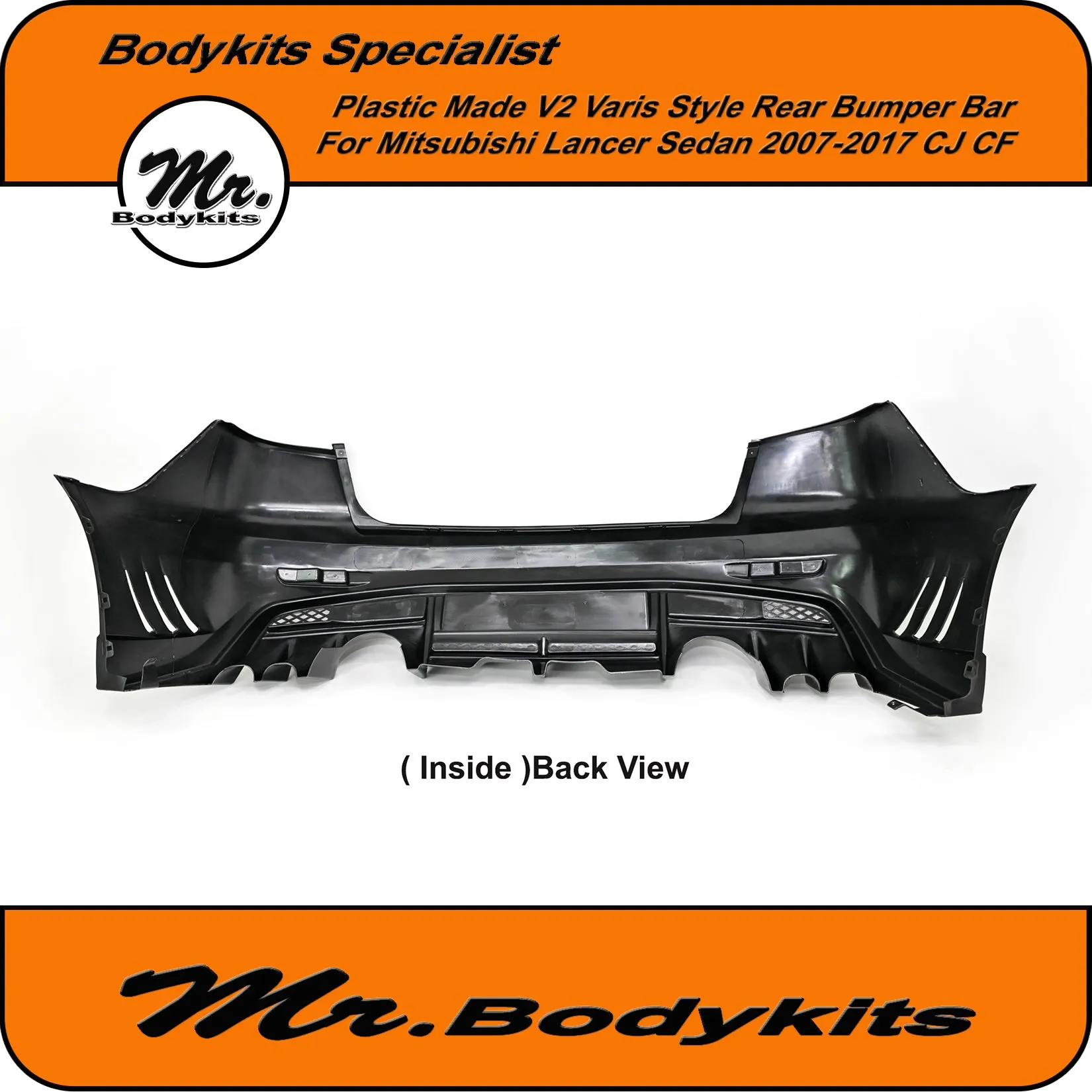 Varis V2 Style Rear Bumper For Mitsubishi Lancer Sedan 07-17 CJ / CF, Mr Bodykits