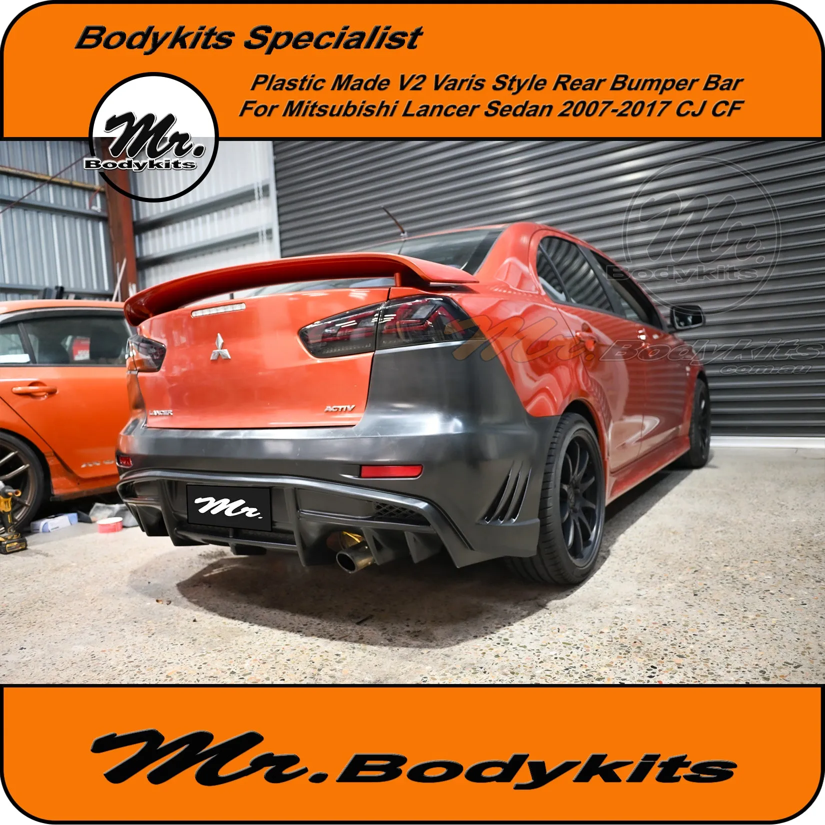 Varis V2 Style Rear Bumper For Mitsubishi Lancer Sedan 07-17 CJ / CF, Mr Bodykits