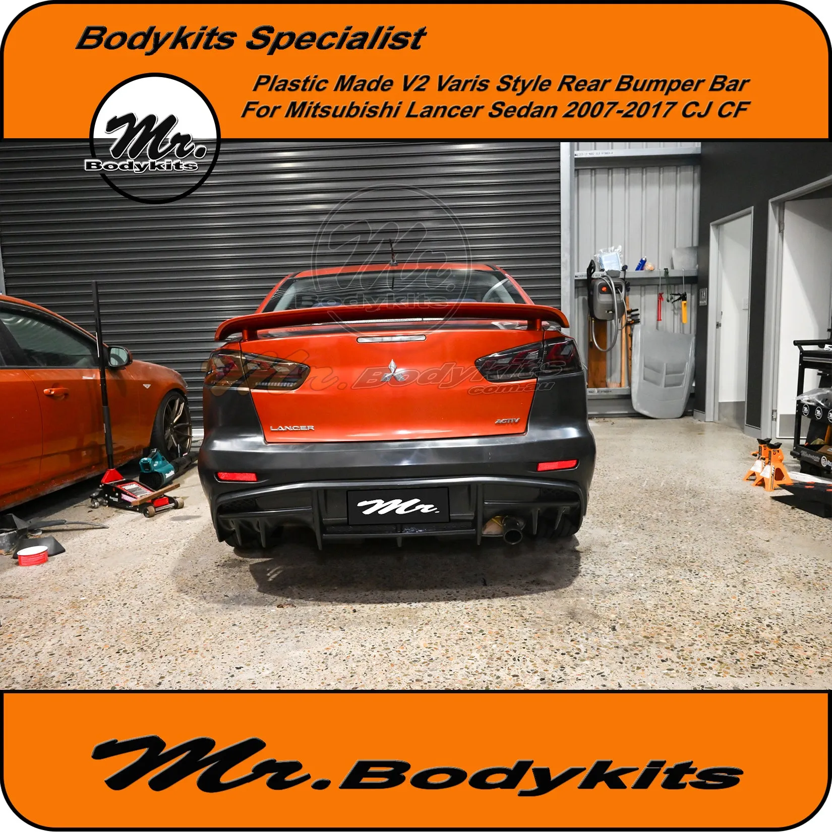 Varis V2 Style Rear Bumper For Mitsubishi Lancer Sedan 07-17 CJ / CF, Mr Bodykits