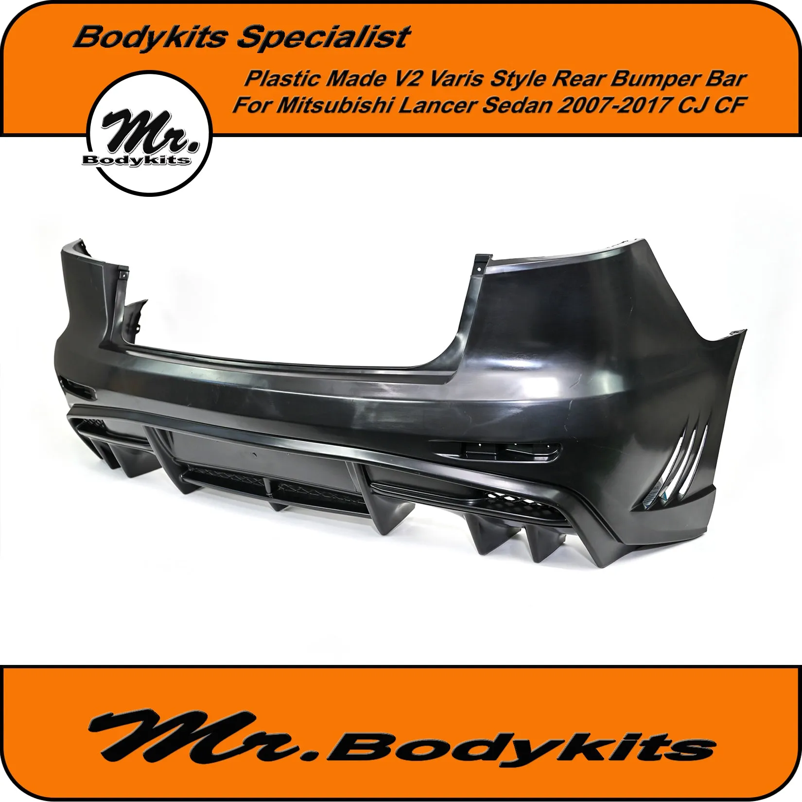 Varis V2 Style Rear Bumper For Mitsubishi Lancer Sedan 07-17 CJ / CF, Mr Bodykits