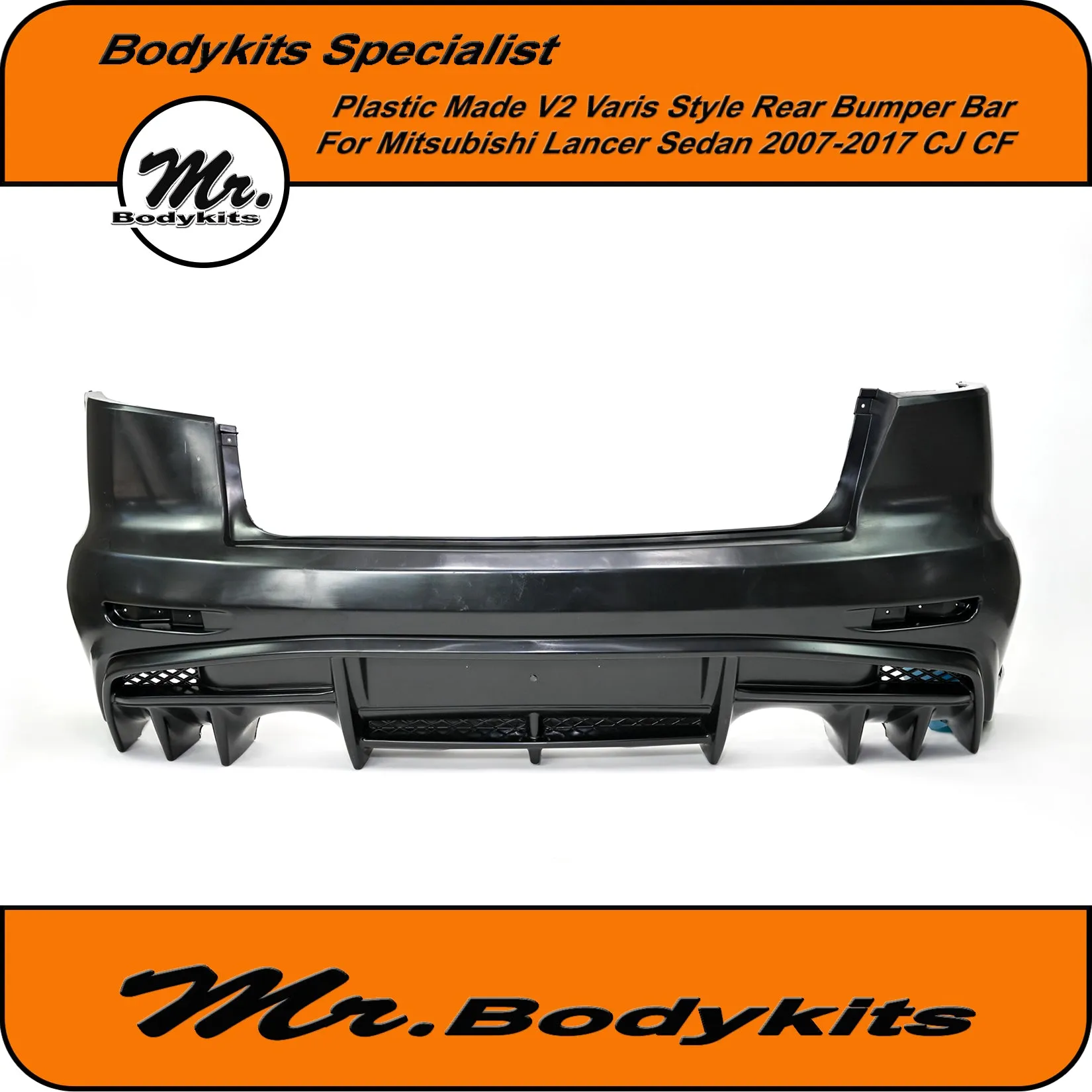 Varis V2 Style Rear Bumper For Mitsubishi Lancer Sedan 07-17 CJ / CF, Mr Bodykits