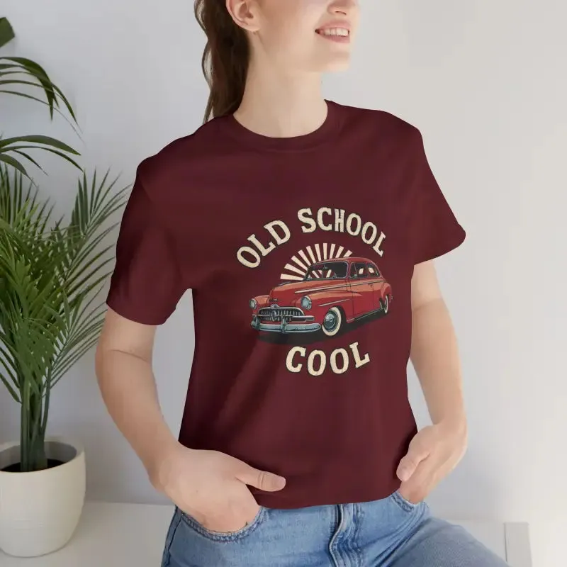 Vintage Vibes Unisex Tee for School Cool Car Fans