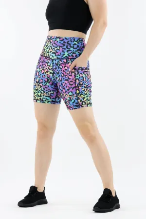 Vivid Leopard - Hybrid 2.0 - Leg Pockets - Mid Shorts