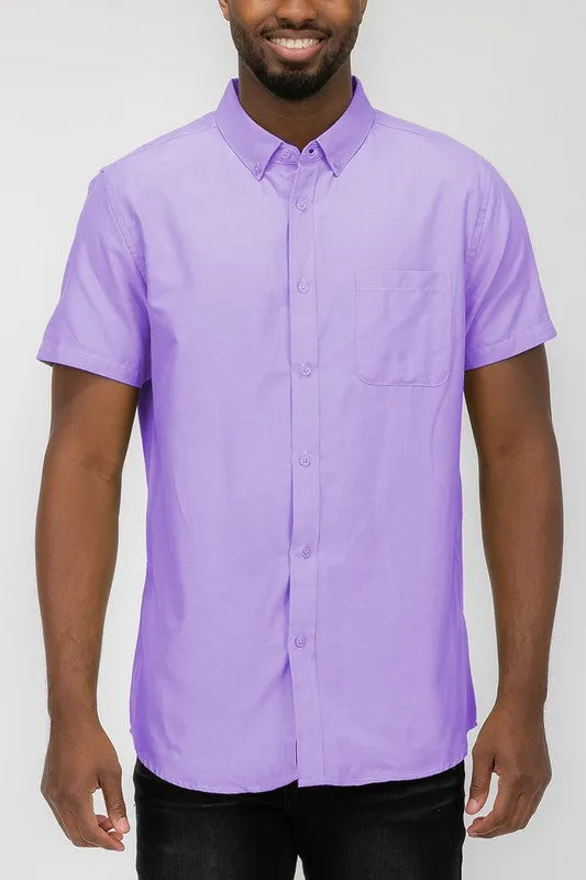 Weiv Men's Casual Short Sleeve Solid Shirts