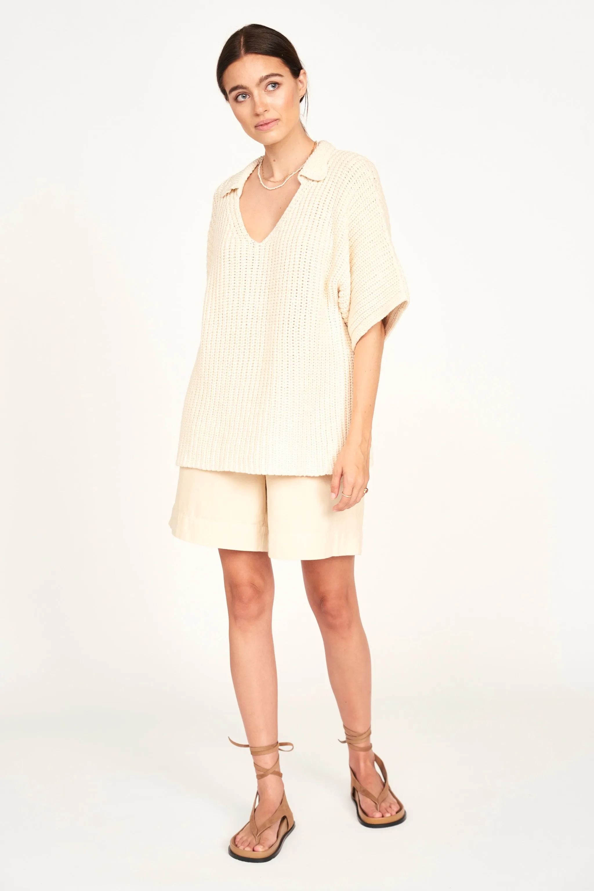 Westport Knit Top in Bone