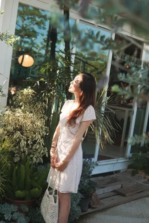 White Floral Wrap Dress