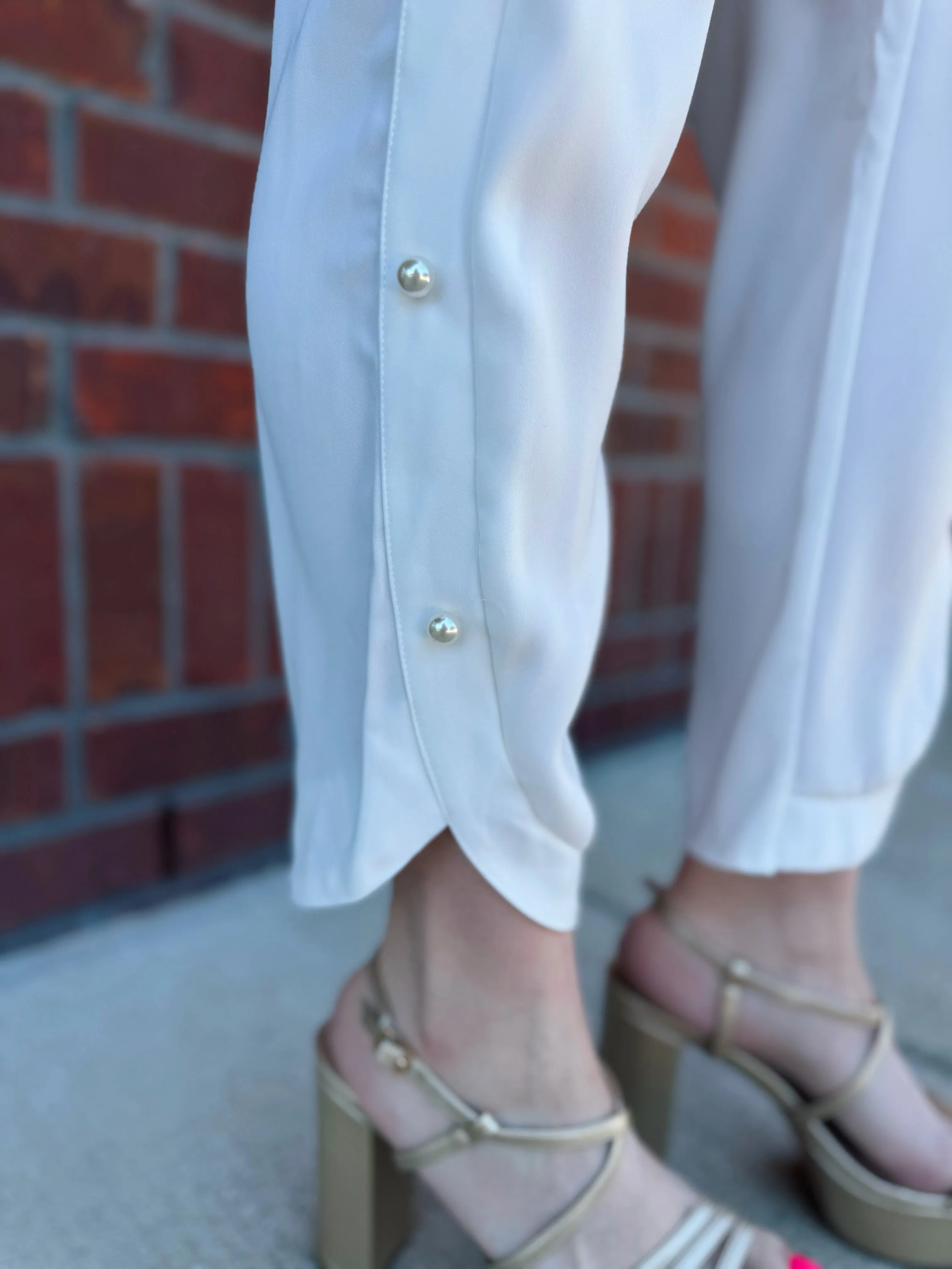 White Pearl Dress Pants